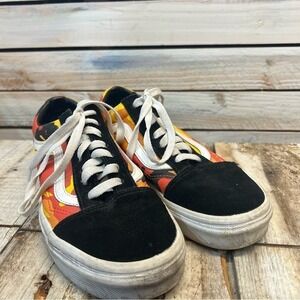 Vans Old Skool Pop Camo Black Spicy Orange Skate Sneaker Shoes W-7 M-5.5